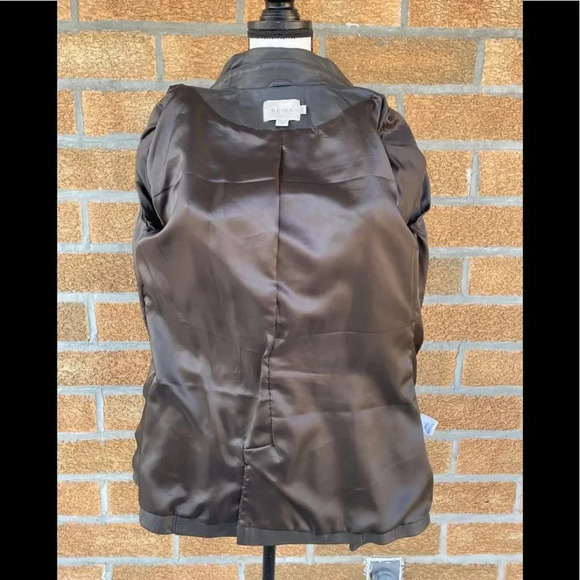 REISS double breasted leather jacket Sz 10 - Picture 15 of 16